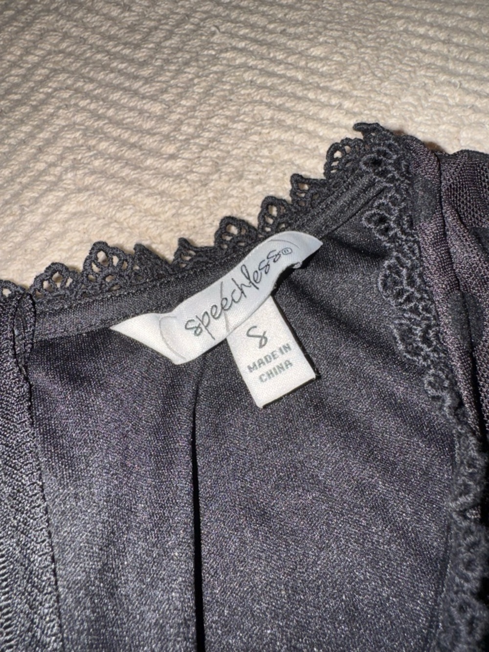 Speechless Black Polka Dot Mesh Mini Dress Size Small [SKU:045] - Picture 6 of 6